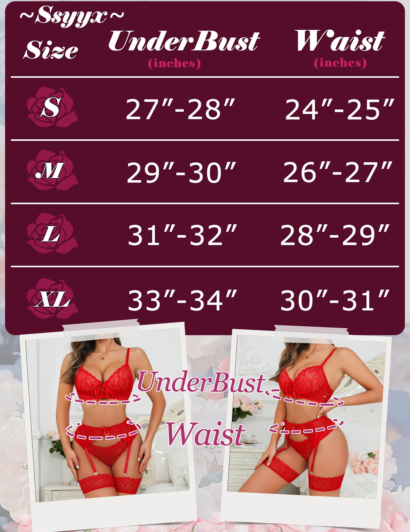 Sexy Lingerie for Women,3 Piece Lace Lingerie Set Bra and Panty Sets with Garter Belt Babydoll Teddy: Small Wireless-blue