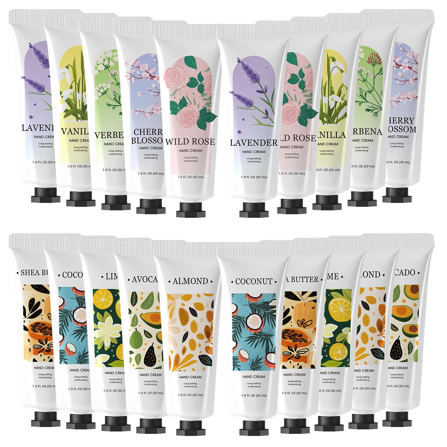 Paquete de 20 lociones de manos, mini crema de manos, loción de tamaño de viaje para mujeres, regalos para profesores, regalos de dama de honor y regalos de despedida de soltera.