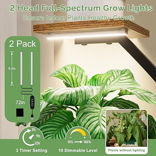 Miniatura 4 de CODACE Soporte para Plantas de Interior con Luces de Crecimiento - 2 PIEZAS Estante para Plantas de Interior, 6 Niveles Soportes de Esquina para