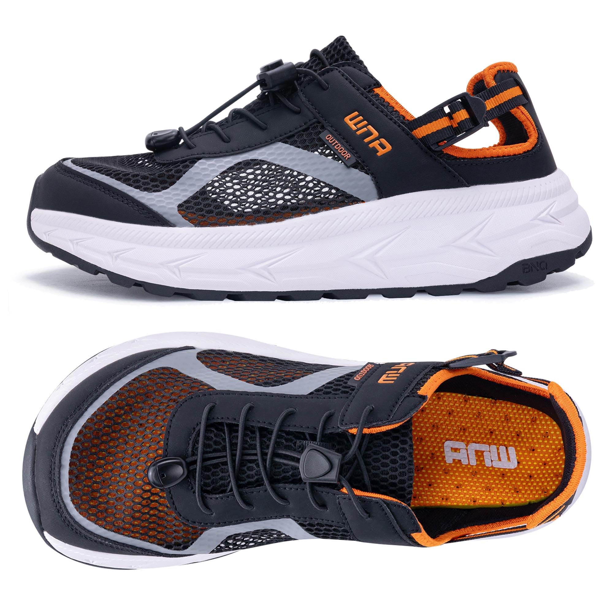 AHUSIR Mens Wide Width Hiking Shoes Closed Toe Non Slip Sport Sandals Athletic Tennis Sneakers Casual Comfortable Walking Shoes US 8-13
