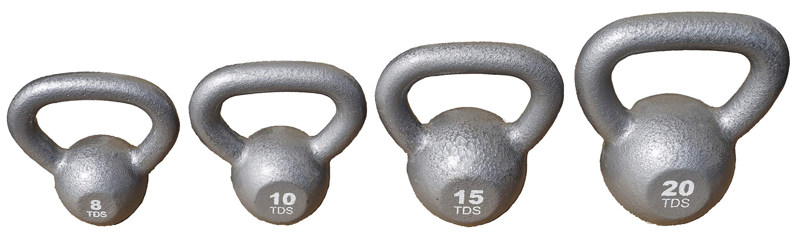TDSHigh Grade Cast Iron Kettlebell Package 8, 10, 15 & 20 lb. Each