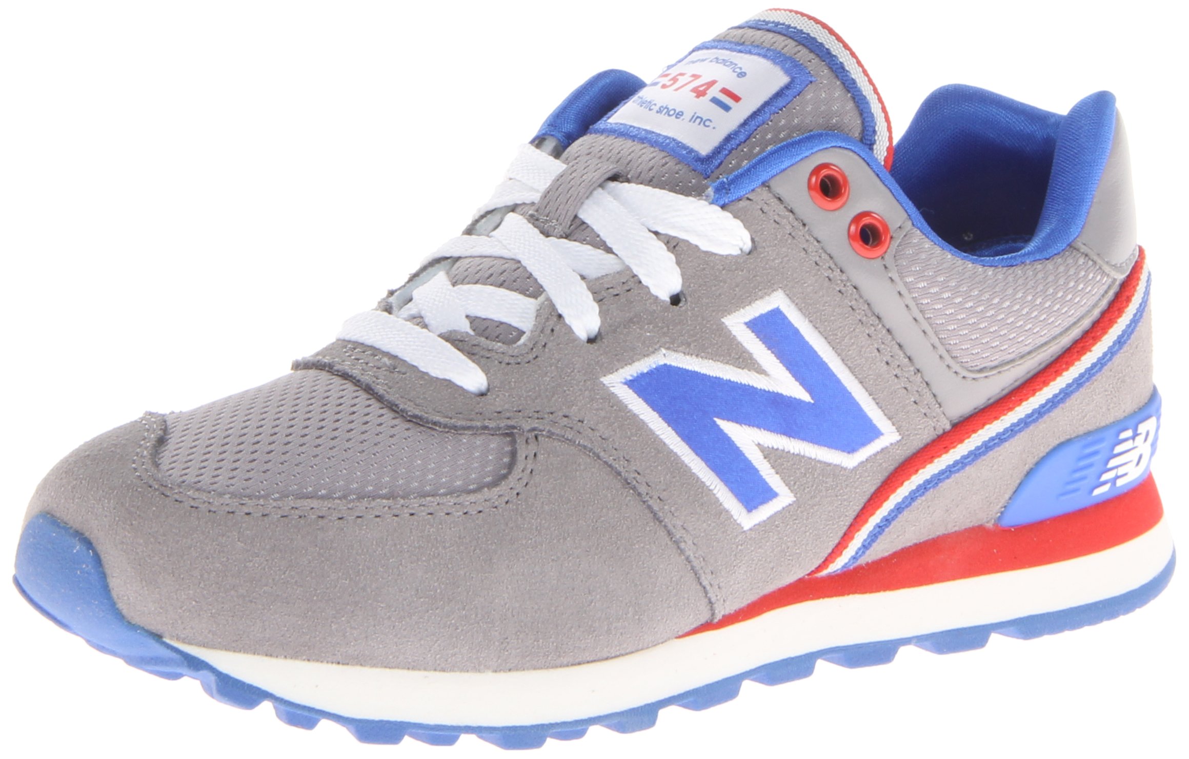 New Balance Kid's 574 V1 Jacket Sneaker, Grey/Blue, 2.5 M US Little Kid