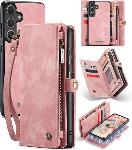 Kowauri Wallet Case for Samsung Galaxy S25 FE, Zipper Purse Folio Leather Wallet