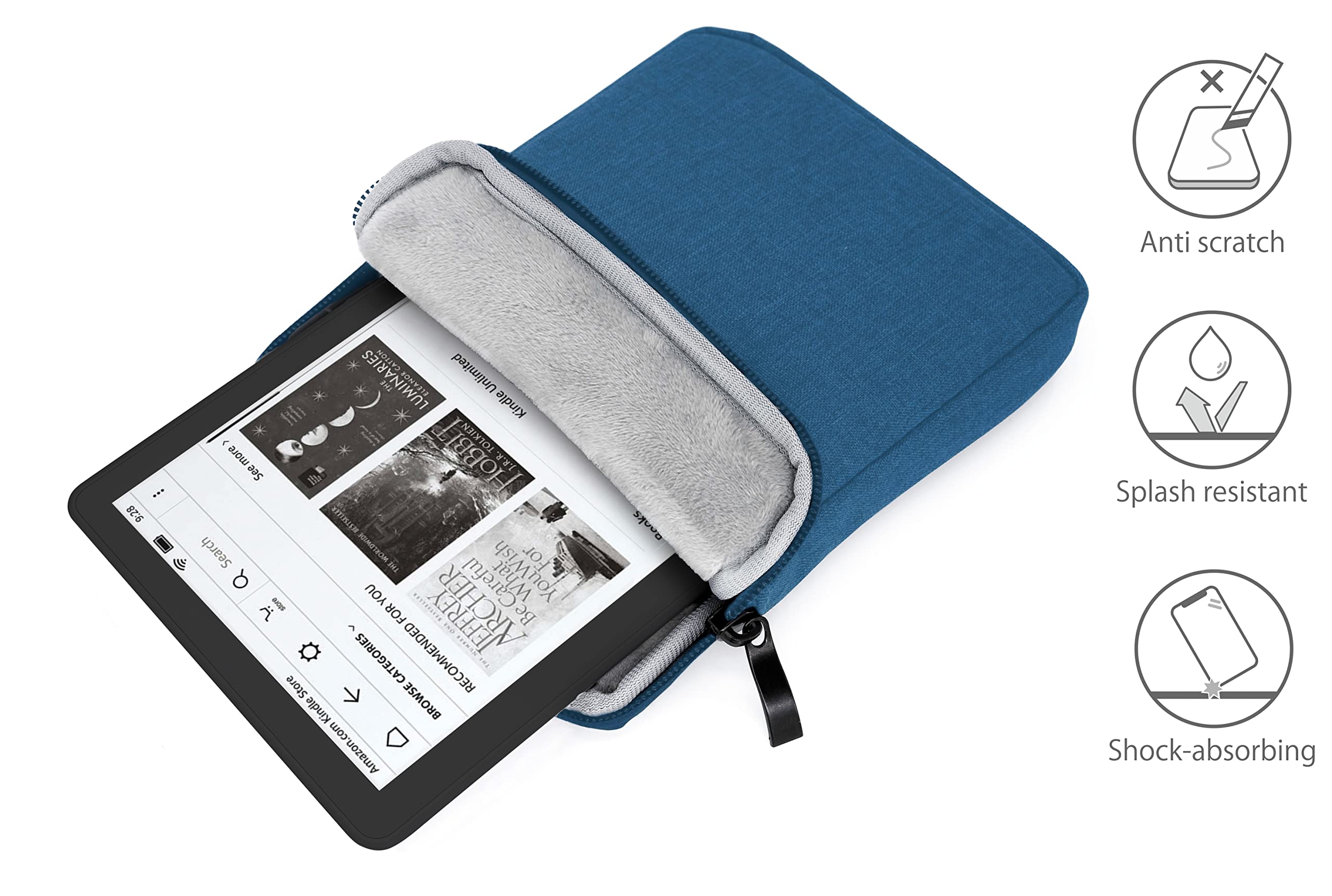 MyGadget Nylon Sleeve for Tablet up to 6,8 Inch, Padded Bag for 13,5 x 18 cm, e.g. Kindle Paperwhite 11th Generation - Image 4