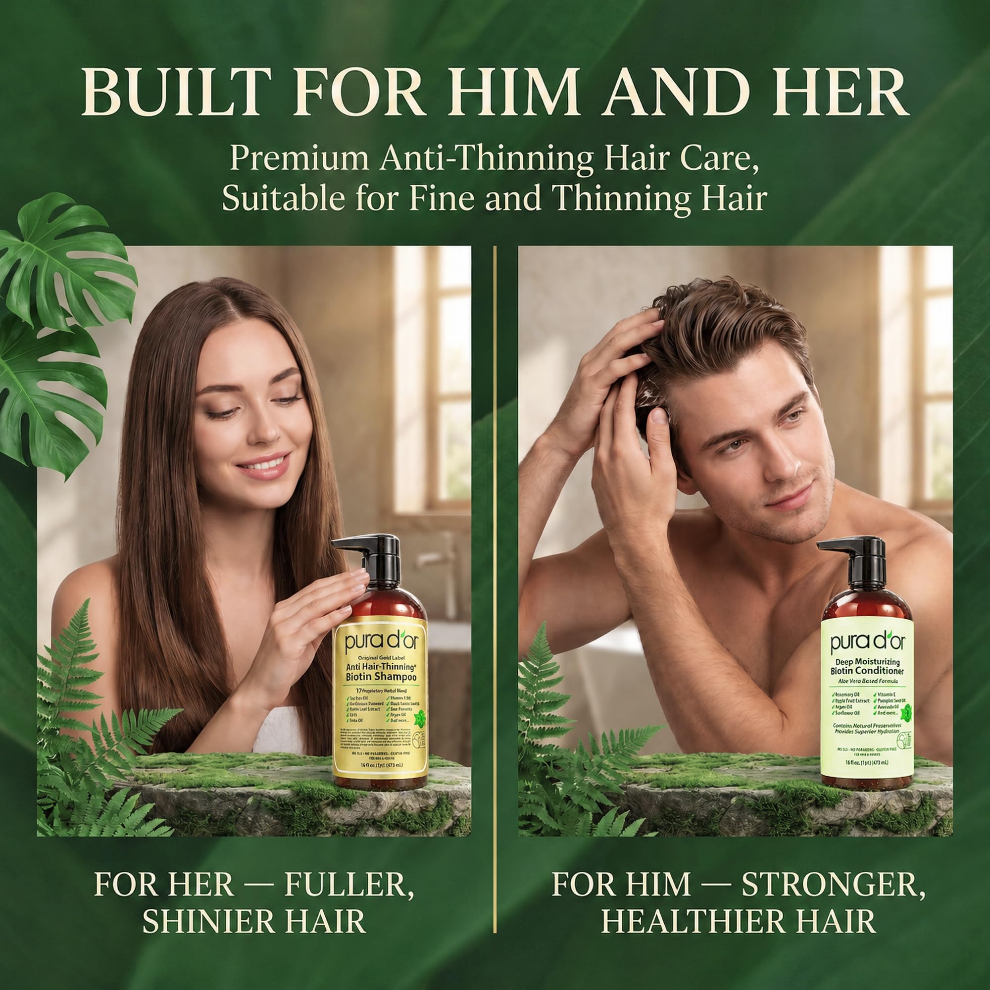 Pura d'Or – Shampooing et après-shampooing Original Gold Label