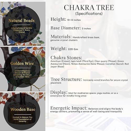 Miniatura 5 de Árbol de la vida de cristal, 7 árboles de cristal curativos de chakras para decoración de escritorio del hogar y la oficina, árboles de Feng Shui