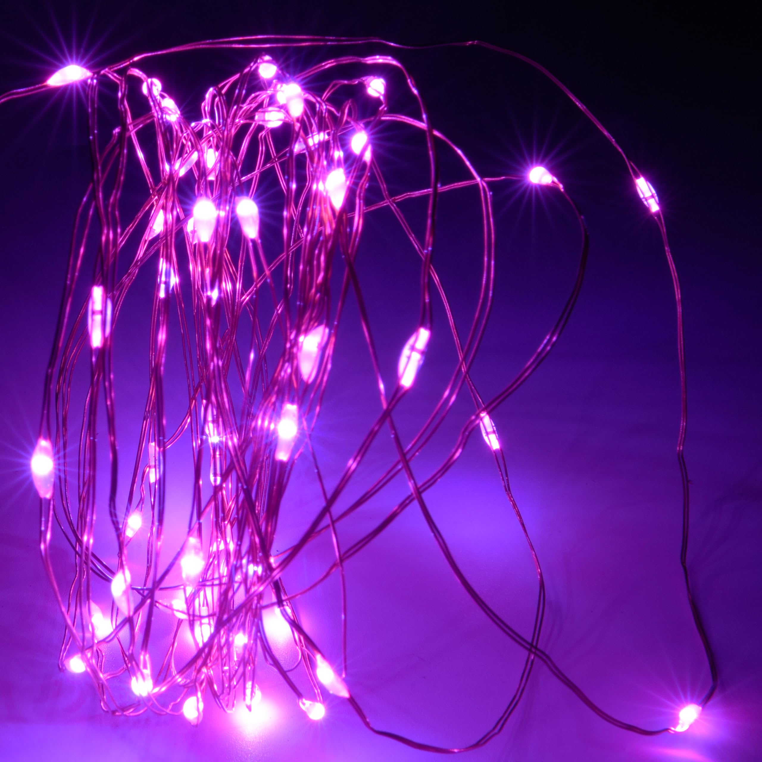 KARSUM Fairy Lights Battery Operated 16FT/5M Indoor String Lights 8 Memory Modes and 6-18 Hours Timer for Bedroom, Christmas, Party, Wedding,Birthday Party Outdoor Indoor Decoration (Pink)
