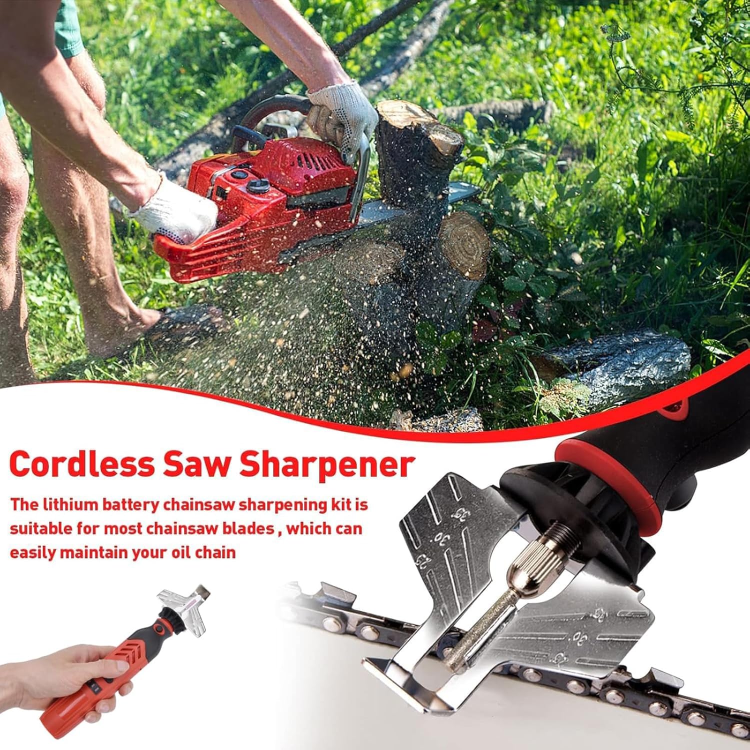 Chainsaw Sharpener Chain Saw Sharpener Tool Chainsaw Sharpener Electric Chainsaw Sharpener Cordless Saw Sharpener Kit Handheld Chainsaw Sharpening Tool Set