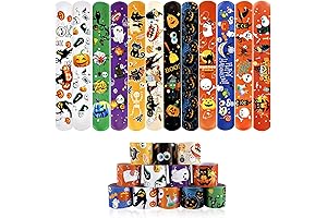 100 Pack Halloween Slap Bracelets