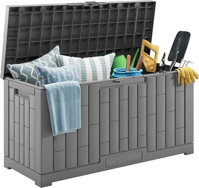 EAST OAK Outdoor Storage Box, 60 Gallon Deck Box Indoor