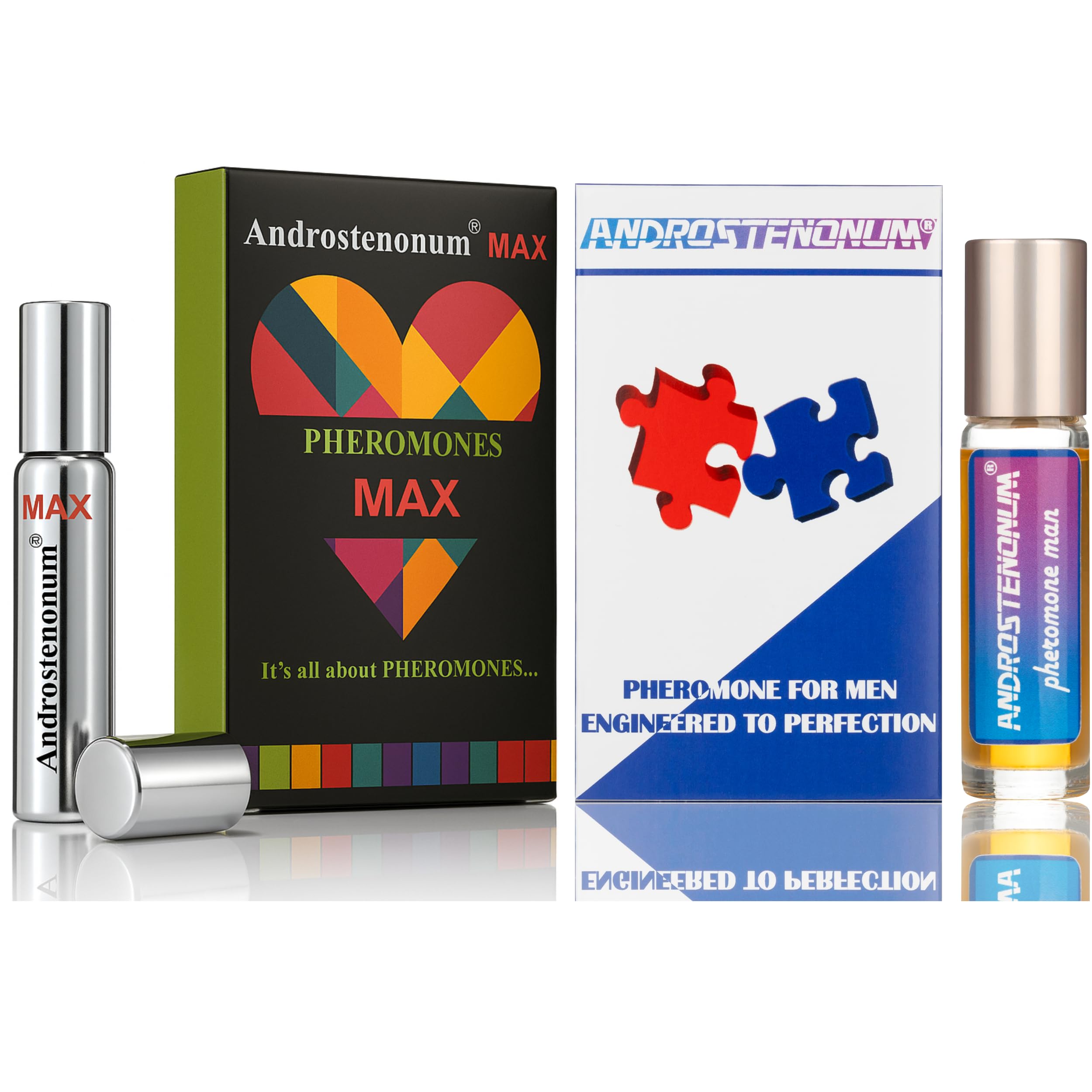 Pheromone for Men ANDROSTENONUM - Male Pheromone Perfume for Men Long Lasting Cologne Original Pheromone Spray Aftershave Mens Fragrance Infused Phermone Oil Pheremone for Him Essence 10ml + 8ml