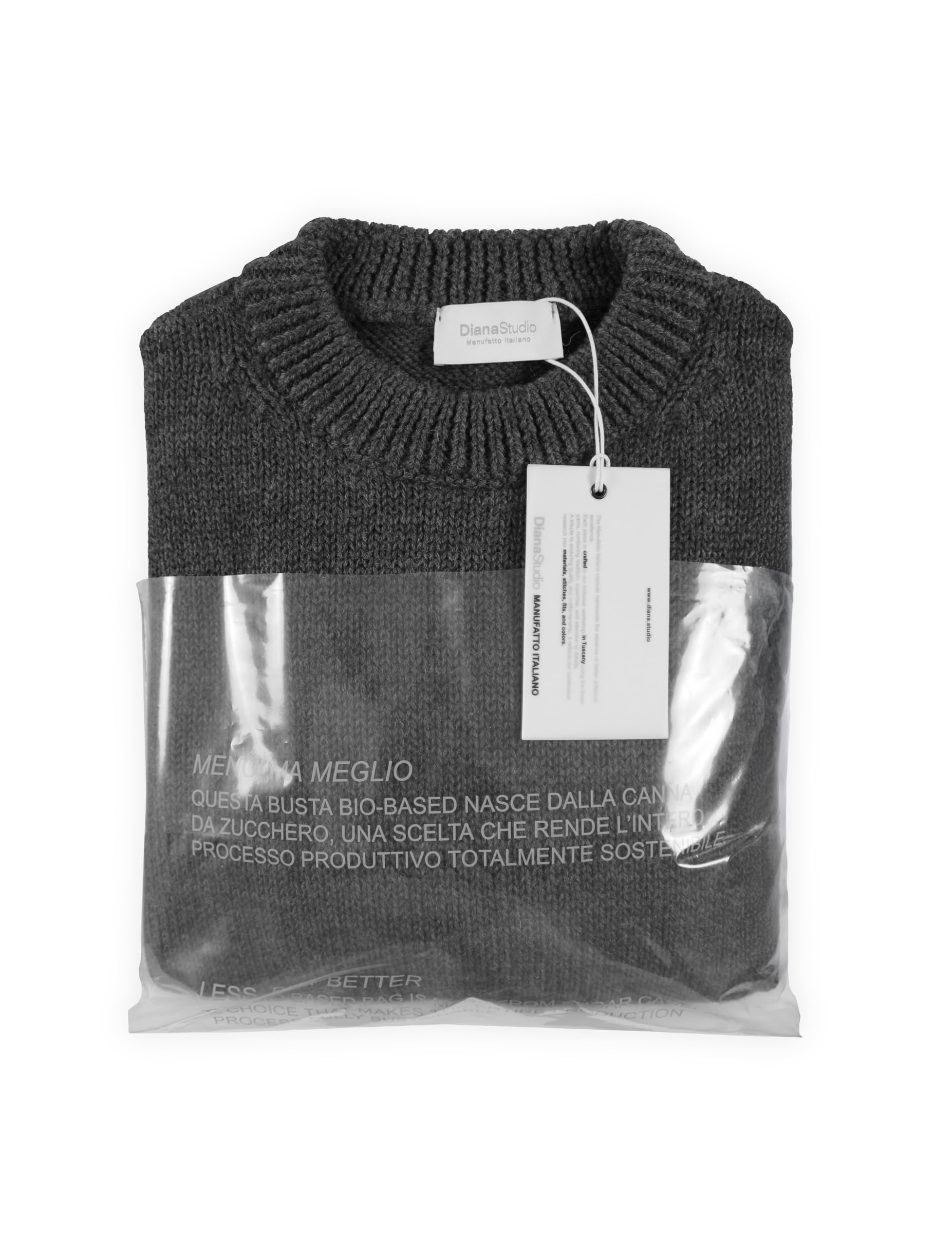 Diana Studio - Girocollo in 100% Lana Shetland, Uomo, Maniche Lunghe, Boxy Fit, Fatto in Italia