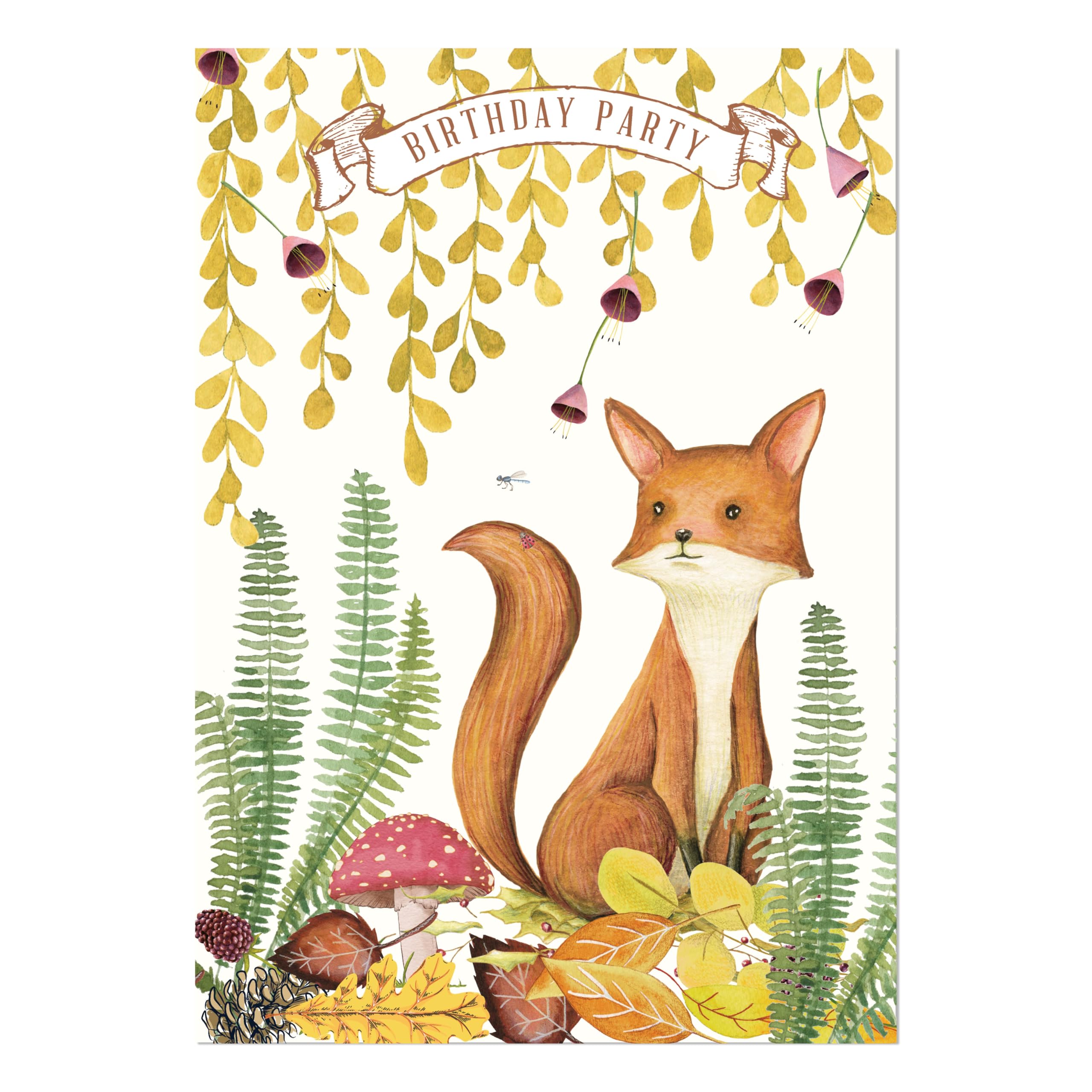 M & G Mustard & Gray Childrens Party Invitations (x24 Invites Only, Nature), Brown - Image 2