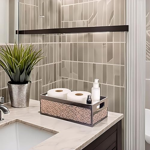 Miniatura 2 de Creative Scents Dublin - Cesta de almacenamiento de papel higiénico marrón para decoración, organizador decorativo de baño y almacenamiento para