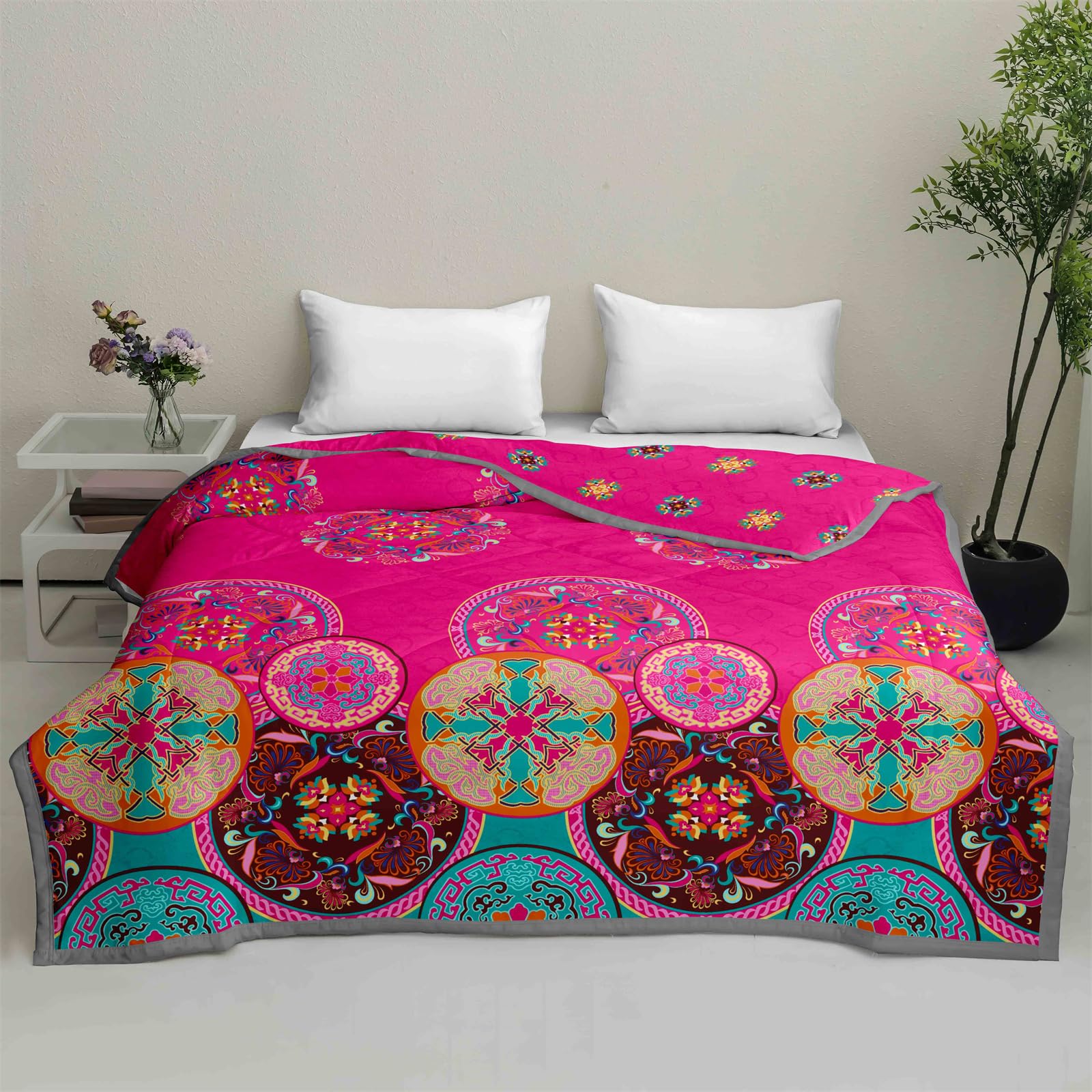 Odot Coverless Duvet 4.5 Tog for Single Double King Size, Summer Duvet No Cover Cosy and Lightweight Quilt Breathable Bedspreads Quilted Throw for Beds (Classic pink,150 * 200cm) — image 1