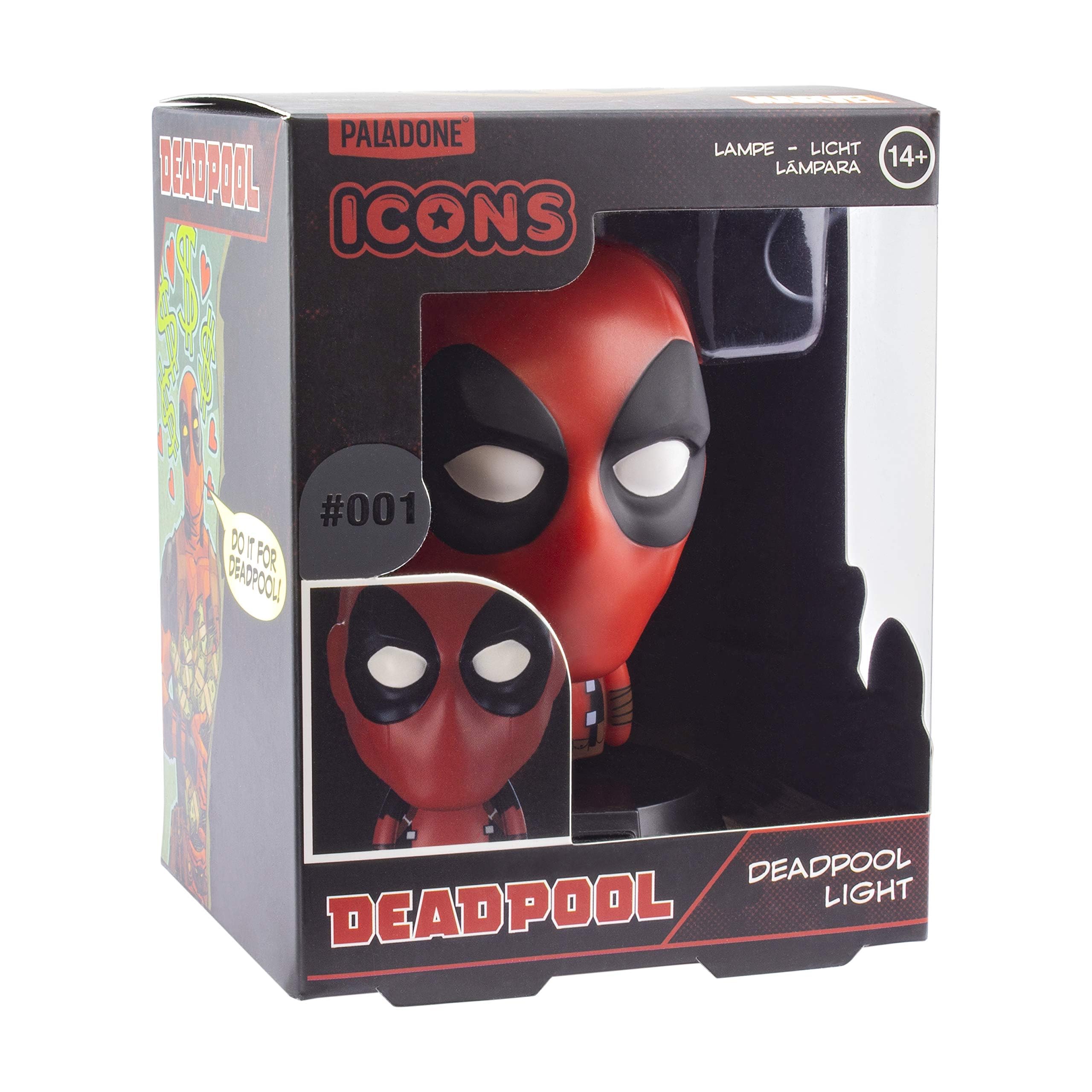 Paladone Marvel Deadpool Icon Light, Red/Black