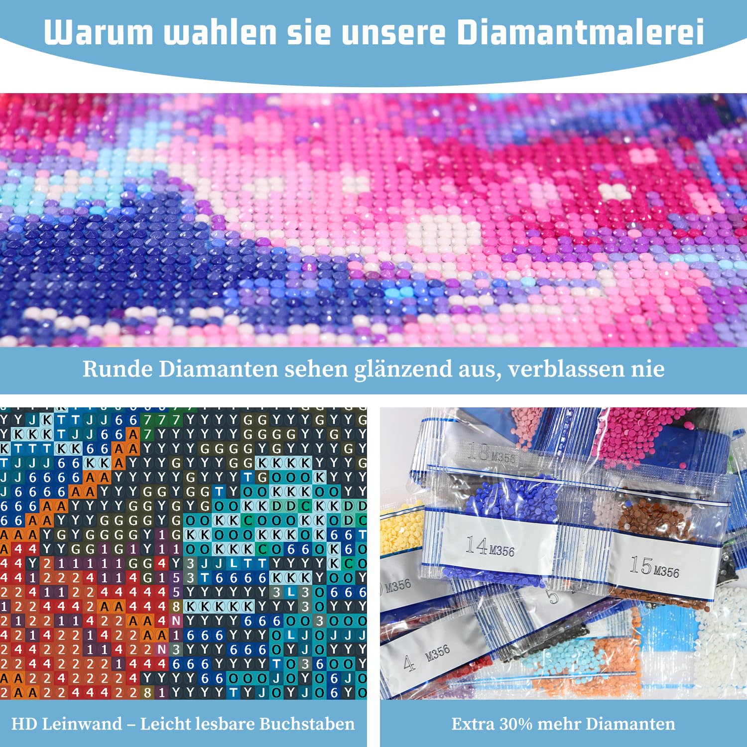 Daisen Art Diamond Painting Eule - 30x40cm Diamant Malerei Set Für Erwachsene