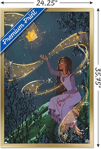 Miniatura 87 de Trends International Disney Wish - Póster de collage 2 (Asha & Star), póster de pared, 22.37 x 34.00 pulgadas, versión enmarcada en bronce Versión