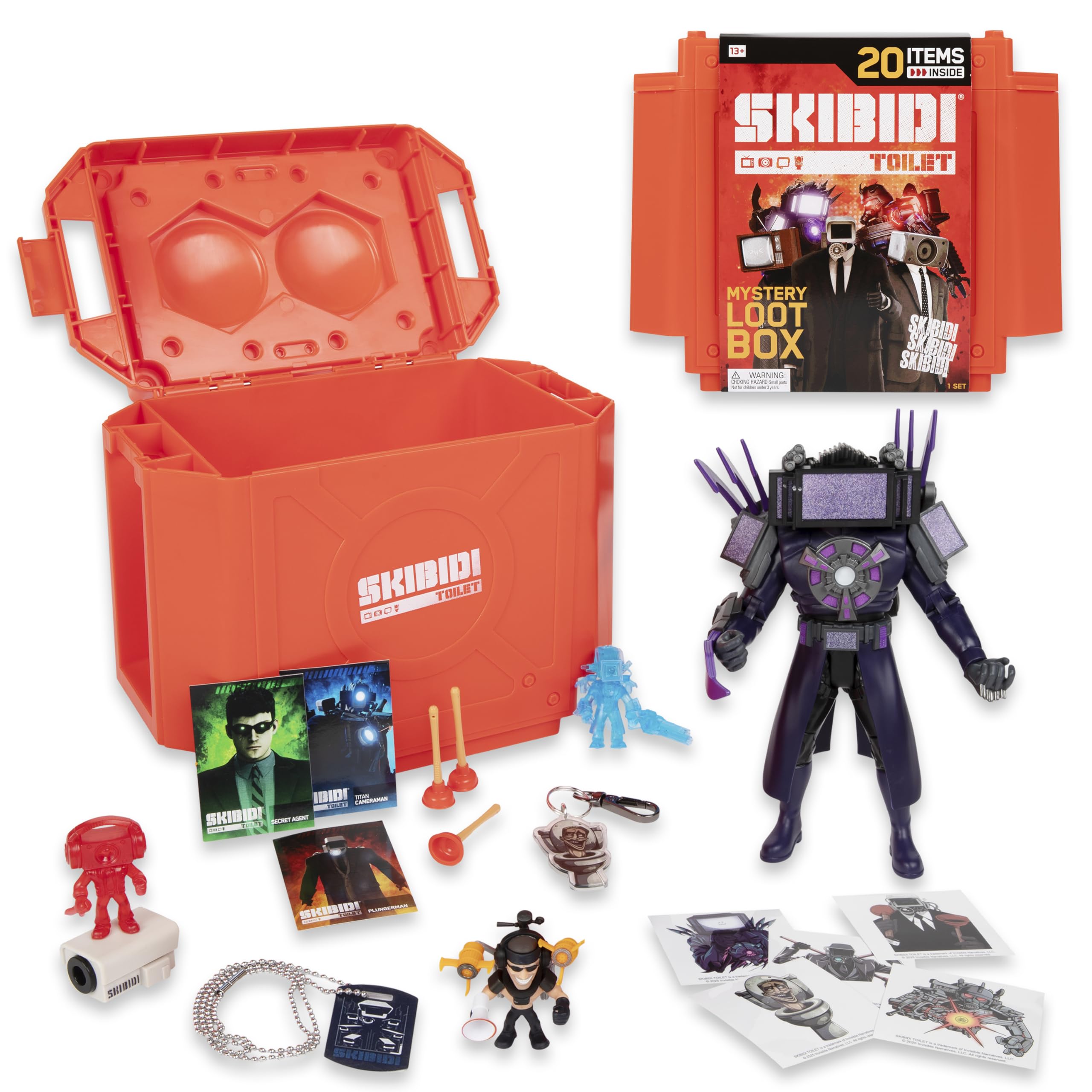SKIBIDI TOILETGiant Mystery Loot Box, with 20 Mystery Surprises, YouTube Animation Sensation, Exclusive Mystery Figures, Officially Licensed Toilet Merch