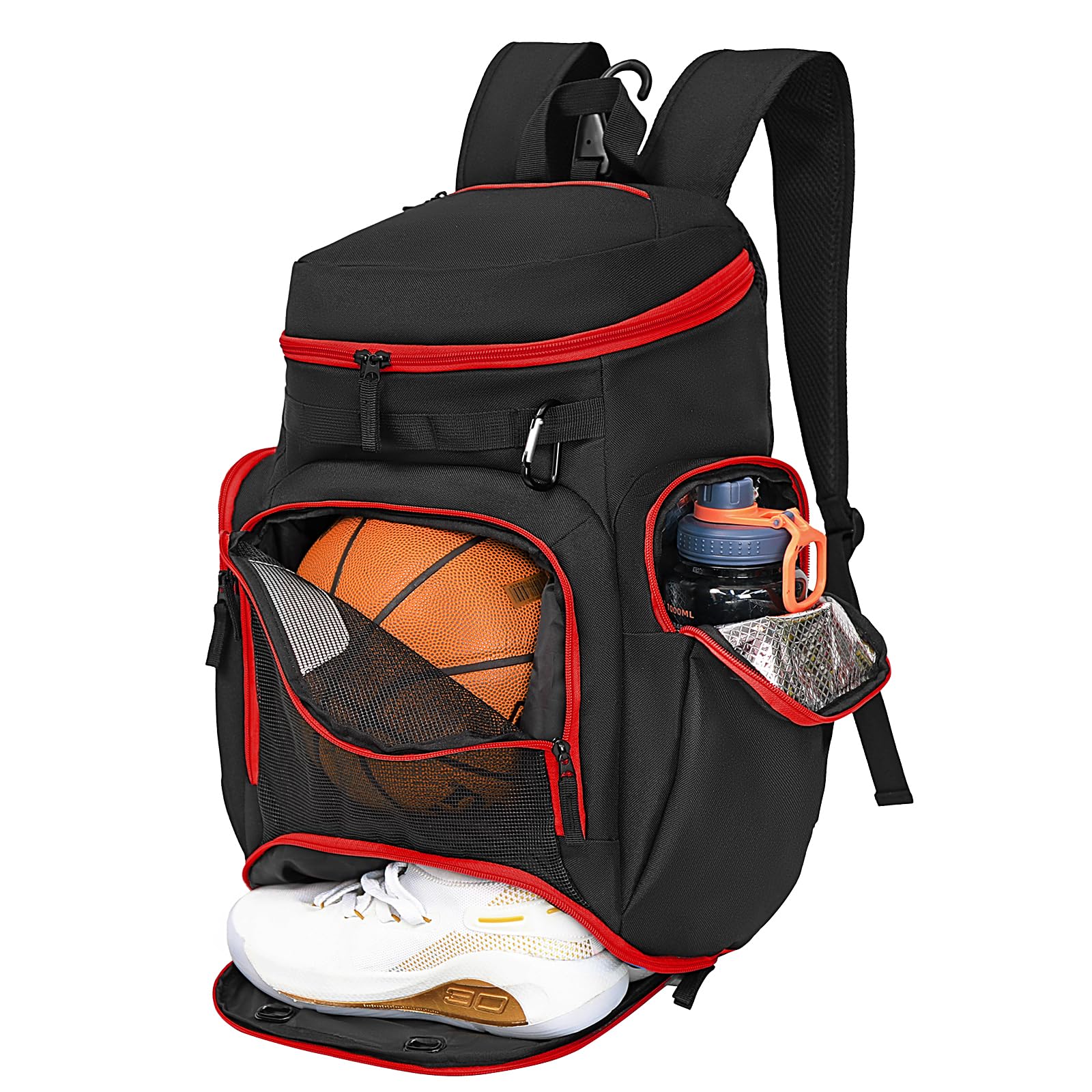LARIPOP Basketball Backpack Large Sports Bag, Gym Bag with Ball Compartment and Shoe Compartment to Store Sports Shoes Water Bottles Laptops and Daily