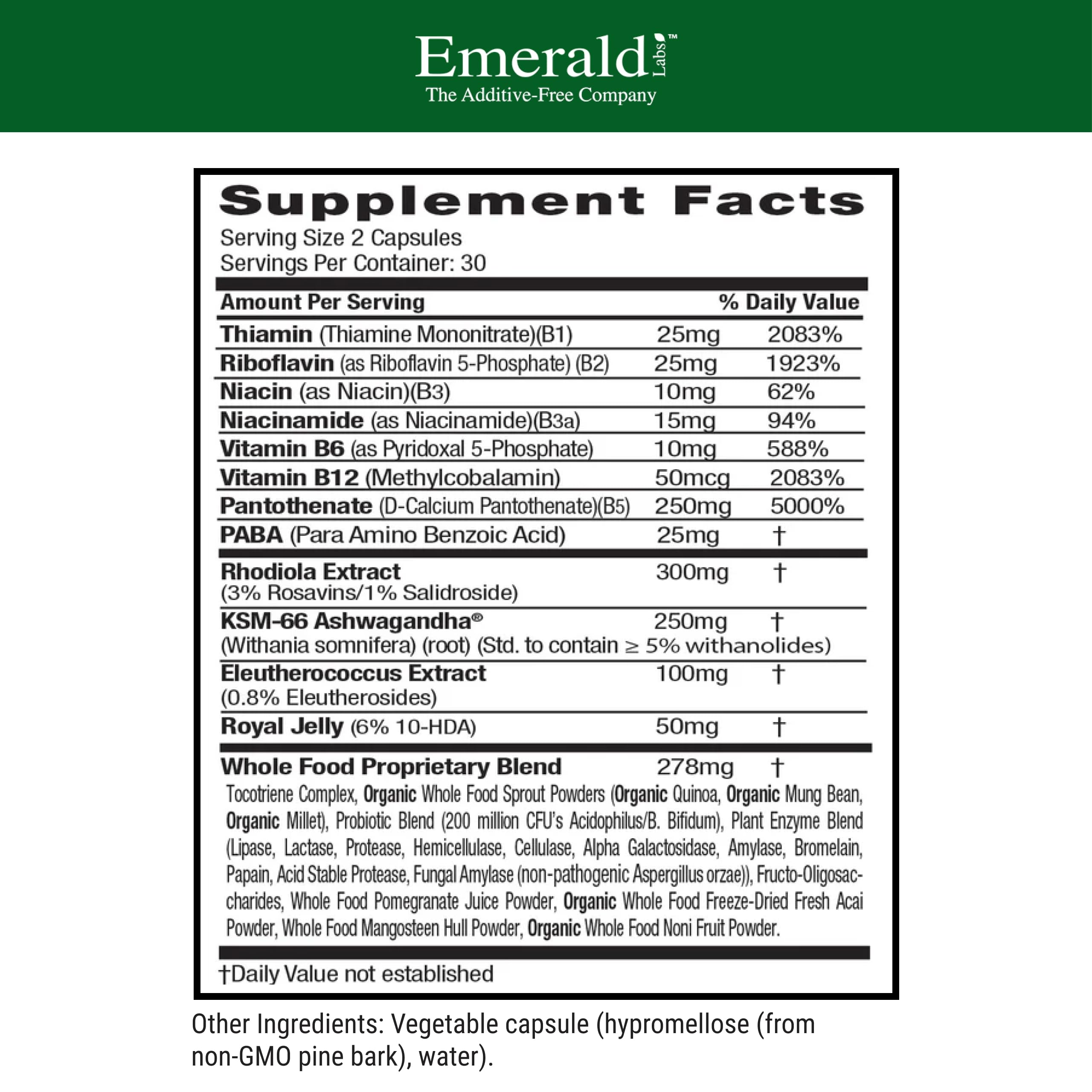 EMERALD LABS Adrenal Health, 60 Capsules (30 Servings) — Amazon image 2