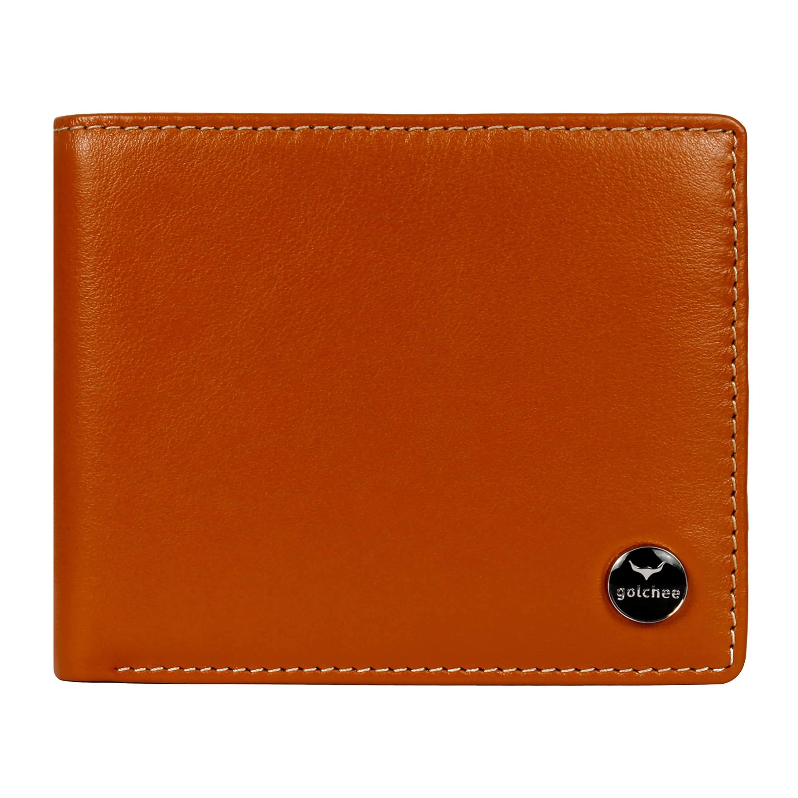 Golchee Men’s Leather Wallet - RFID Blocked - Full Grain Leather – Multi Card Slot - Bifold Wallet, Antique Tan, Standard, Classic