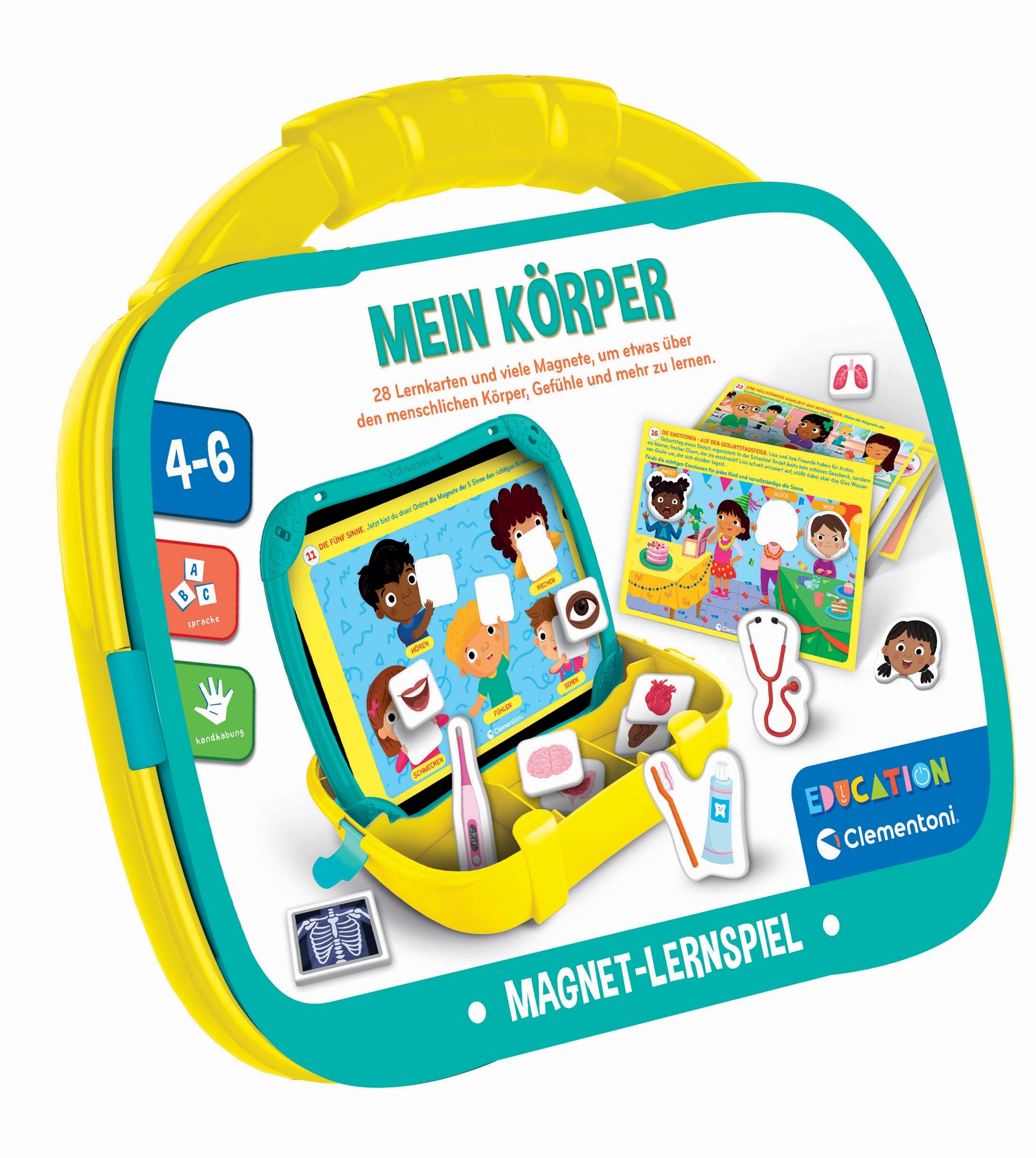 Clementoni Magnetische Lernbox - Mein Körper - Spiel für Kinder ab 4 Jahren mit Magneten, Heft und Tafel - Lernspiel für kleine Entdecker, 59453
