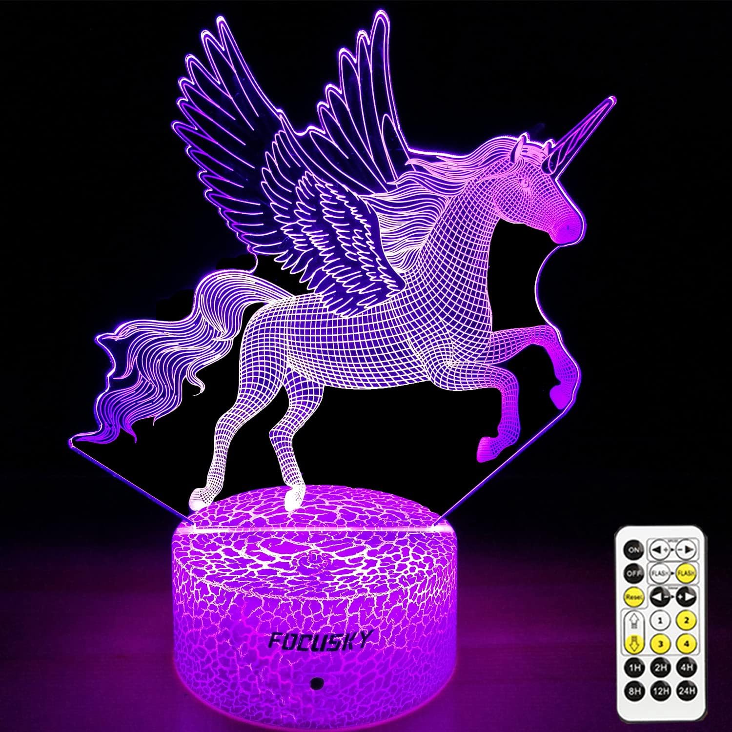 Unicorn Night Light for Kids,Dimmable LED Nightlight Bedside Lamp,16 Colors+7 Colors Changing,Touch&Remote Control,Kids Unicorn Décor Perfect Gifts for Girls Boys Age 2 3 4 5 6+ Year Old