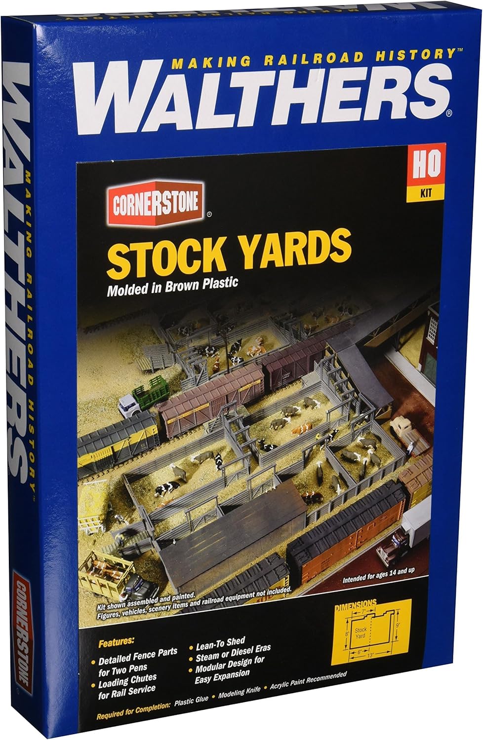 Walthers Cornerstone Stock Yards-2 Pens 933-3047 HO Scale Model Railroad - Structure Kit