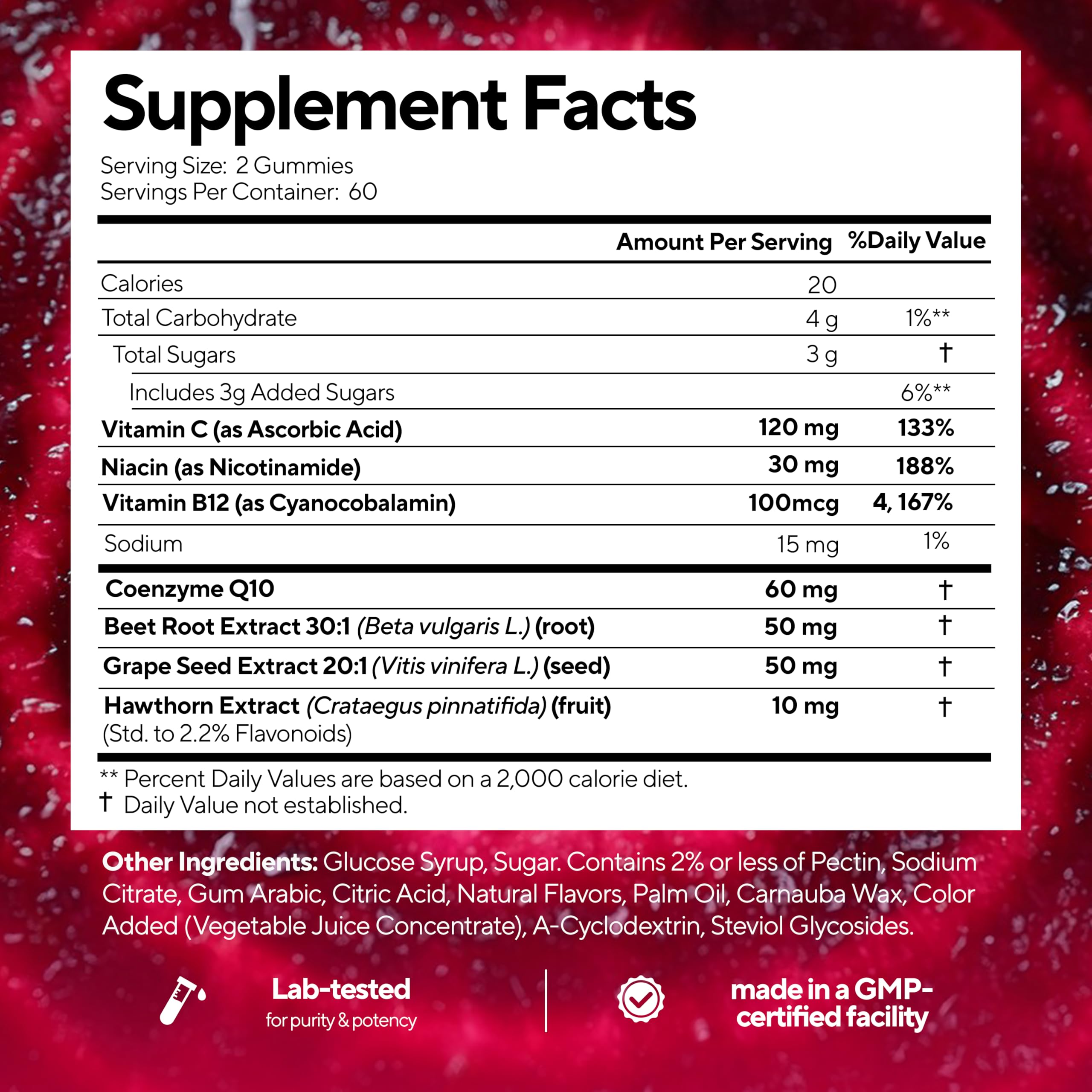 VitaUp Beet Root Gummies – Beetroot Gummies with CoQ10, Grape Seed, Vitamin C, B12 & B3 – Beets Gummies for Circulation Support – Beet Supplement for Energy & Immune Support – 120 Beets Chews — Amazon image 9