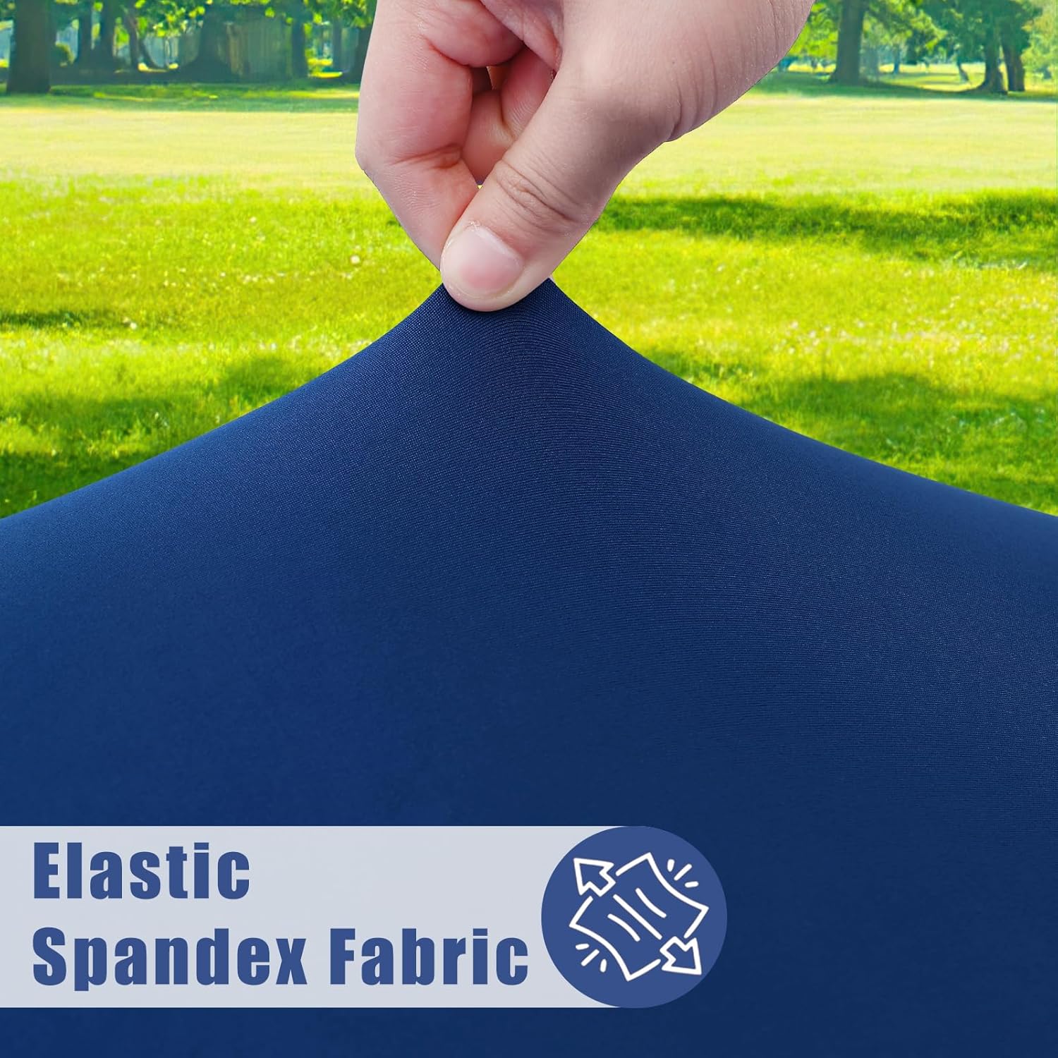 Moosfor Spandex Rectangle Table Cloth 6 Pack, Elastic Fitted Tablecloths for Picnic, Stretch Washable Patio Table Cover for Outdoor, Camping, Banquet and Parties (Navy, 24"x48")