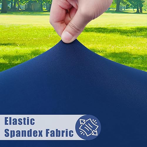 Miniatura 2 de Mantel redondo de elastano, elástico ajustable impermeable para mesas de 45 a 56 pulgadas, mantel de picnic elástico lavable para campamento,