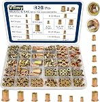 Métrique & SAE Kit d'assortiment d'écrous de rivet(420 Pcs),m3 m4 m5 m6 m8 m10 M12#6-32#8-32 #10-24 1/4"-20 5/16"-18 3/8"-16 UNC Ensemble de rivets à tête plate, Finition zinc plaquée en acier au carbone