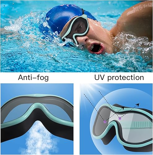 Miniatura 4 de Keary 2 Pack Swim goggles for Adult Youth with Soft Silicone Gasket Anti-fog UV Protection No Leak Clear Vision Pool Goggles