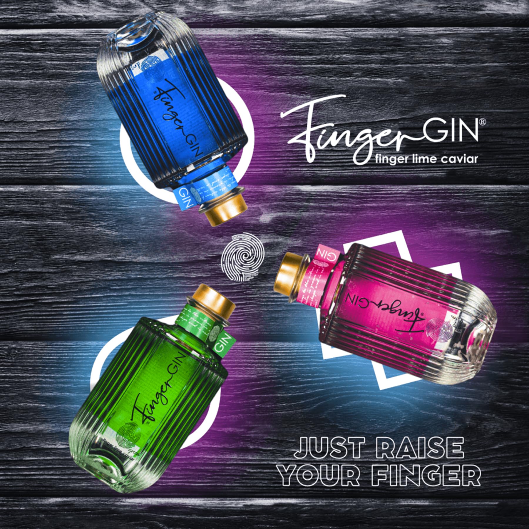 FingerGIN Trio Collection – Confezione 3x70 cl: Pink Pearl, Green Faustrime, Blue Dry – Gin Artigianale Italiano al Finger Lime, Perle di Lime