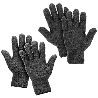 2 Pairs Microfiber Dusting Gloves Cleaning Mittens Reusable Microfiber Dust Cleaning Glove Wipes, Dust Mittens for Cleaning Lamp, Car, Furniture, and Hard-to-Reach Corner
