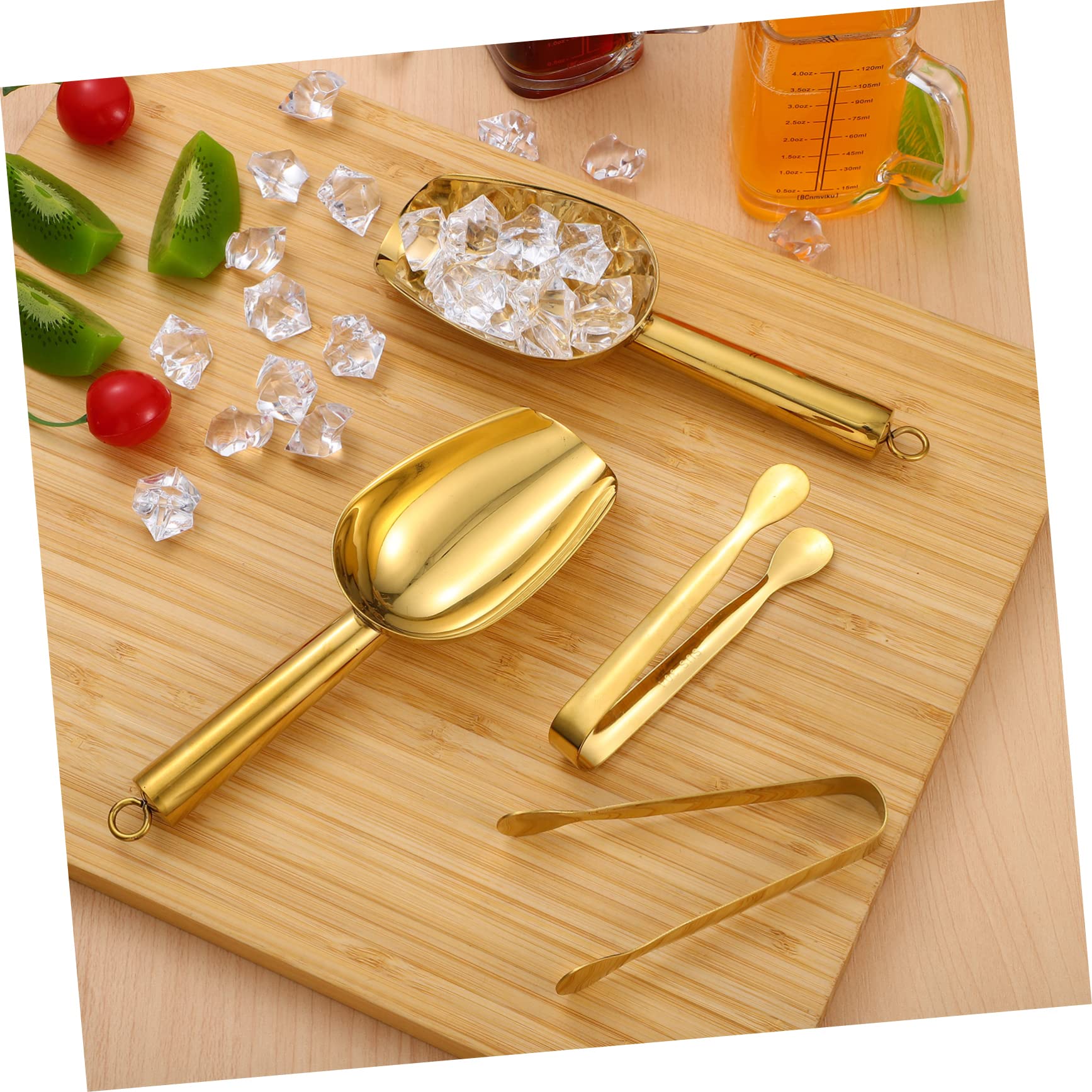 TIDTALEO 8 in 1 Ice Scoop and Ice Tongs Set 2 Pcs Heavy Duty Shovels 8 Pcs Serving Clamps for Occasions