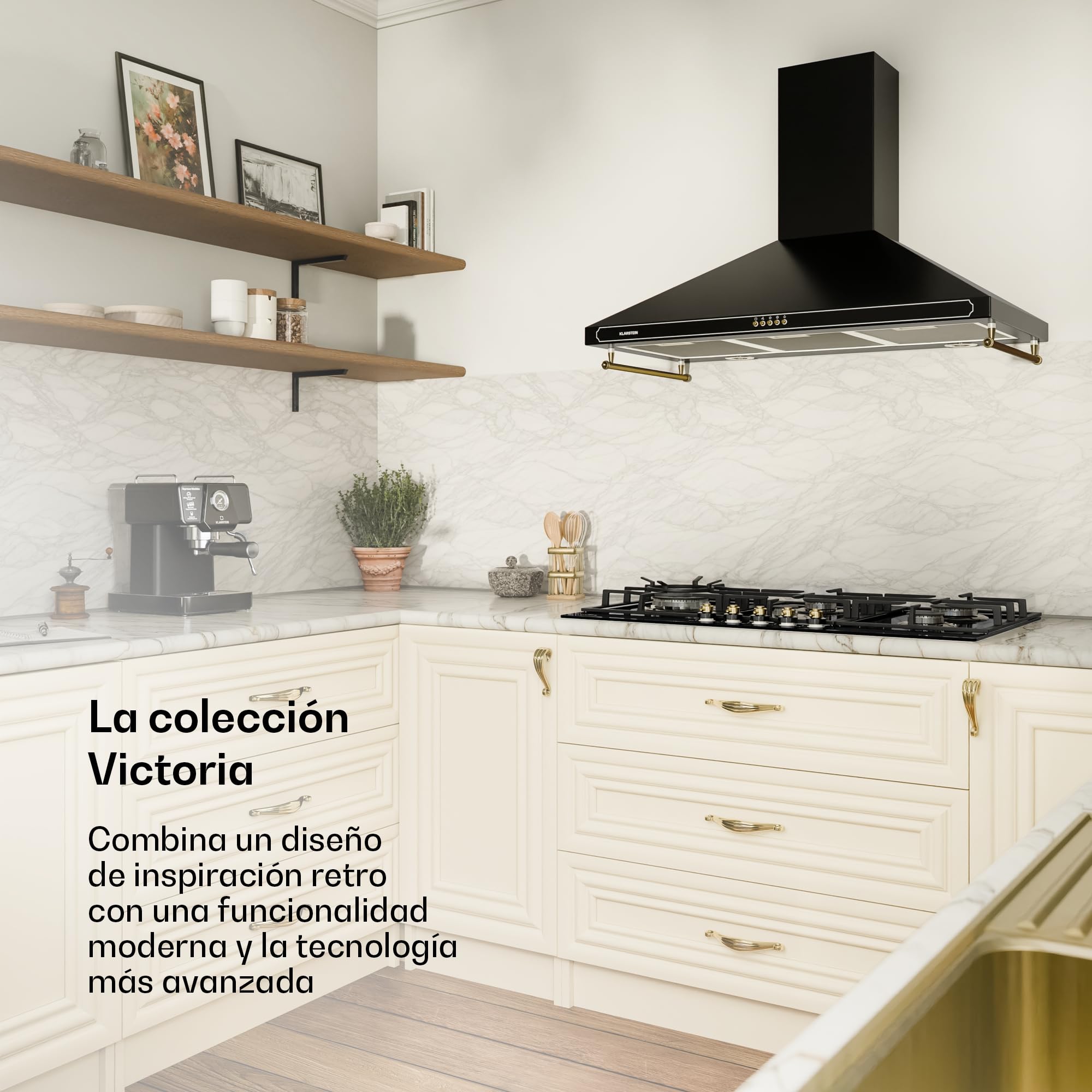 Klarstein Cocina Gas Butano 5 Quemadores 11100W, Fogones Gas Butano y Grill de Acero Inoxidable para Propano,Placa de con Termostato, Encimera para Cocinar en Exterior