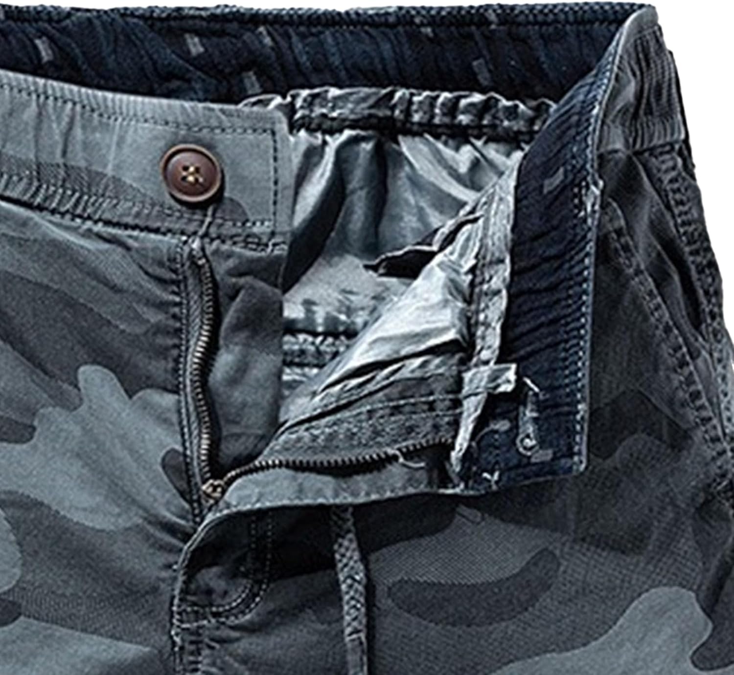 Men's Military Cargo Jean Trunk Outdoor Twill with Pockets Shorts Relaxed Fit Elastic Camo Short Pant