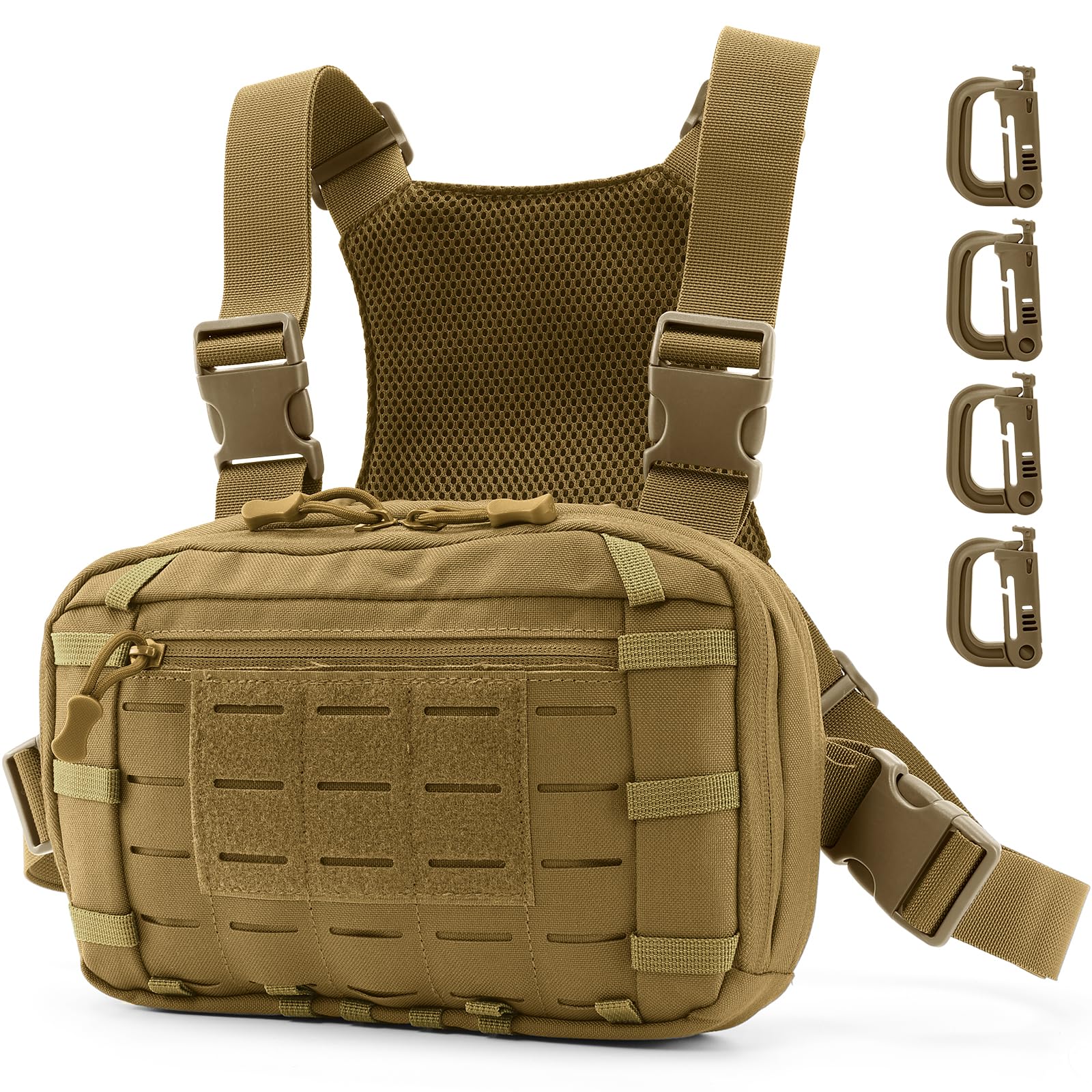 Tactical EDC Chest Bag Utility Molle Chest Rig Pouch with CCW Compartment Adjustable Strap Outdoor Chest Pack