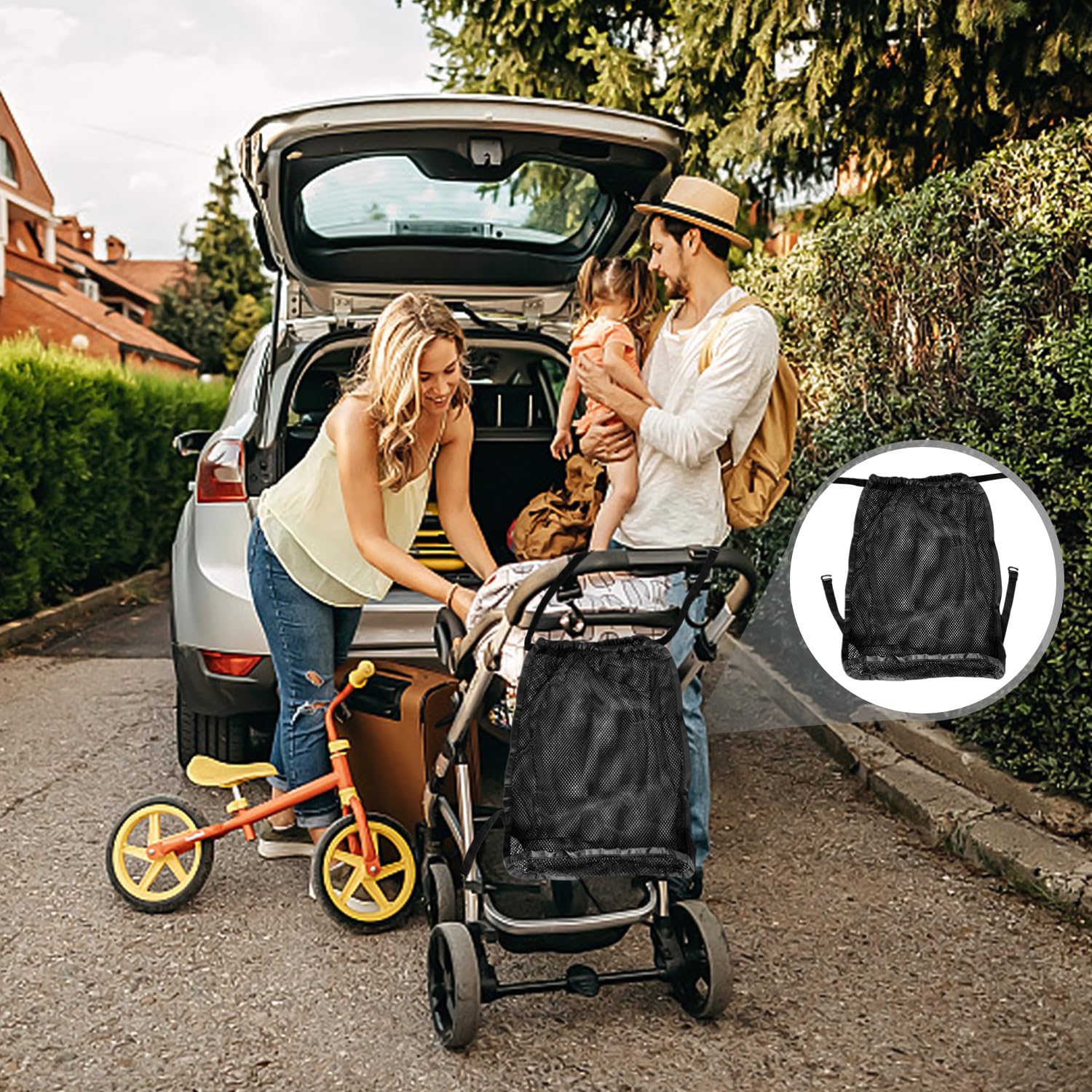 Rete Per Passeggino 2 Pezzi, Rete Per La Spesa Per Passeggino, Rete Per Auto Portatile, Rete Per La Spesa In Rete, Accessori Per Passeggino