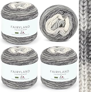 Aeelike Crochet Yarn 400g Set - 4 x 100g of Ombre Yarn Cake for Crochet ...