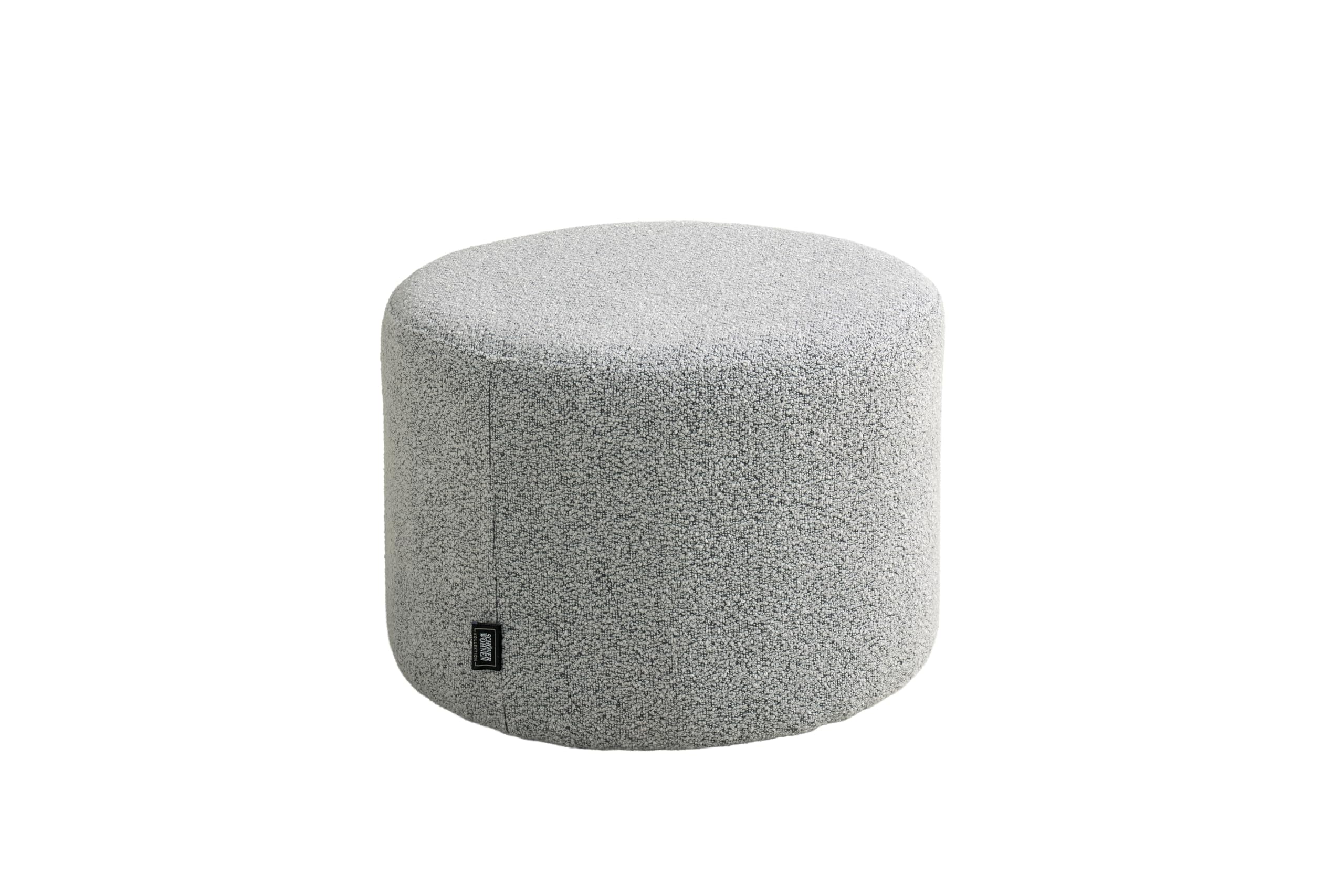 Schöner Wohnen Kollektion Hocker ALVIK, Bouclé Bezug und Gestell in grau | Rund, Kombinierbar mit Couchtisch MOLDE, Pouf, Sitzhocker, D 50, H 34 cm