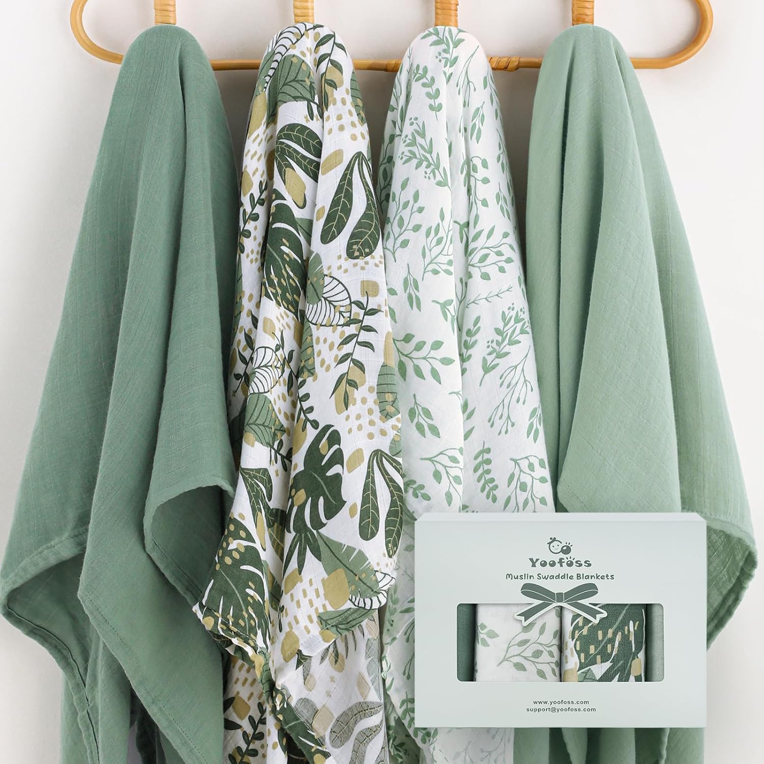 Yoofoss Organic Muslin Swaddle Blankets, Baby Blankets, 47 x 47 Inches Receiving Blanket for Baby Boys and Girls, Baby Essentials for Newborns Soft Breathable Yoofoss Organic Muslin Swaddle Blankets, Baby Blankets, 47 x 47 Inches Receiving Blanket for Baby Boys and Girls, Baby Essentials for Newborns Soft Breathable