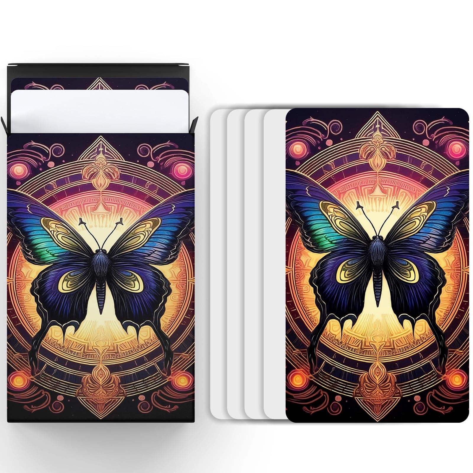 Lunaphora Blank Tarot Cards with Printed Back Design - Create Your Own DIY Tarot Oracle Card Deck - Box of 80 Blank Oracle Cards to Write On (2.75
