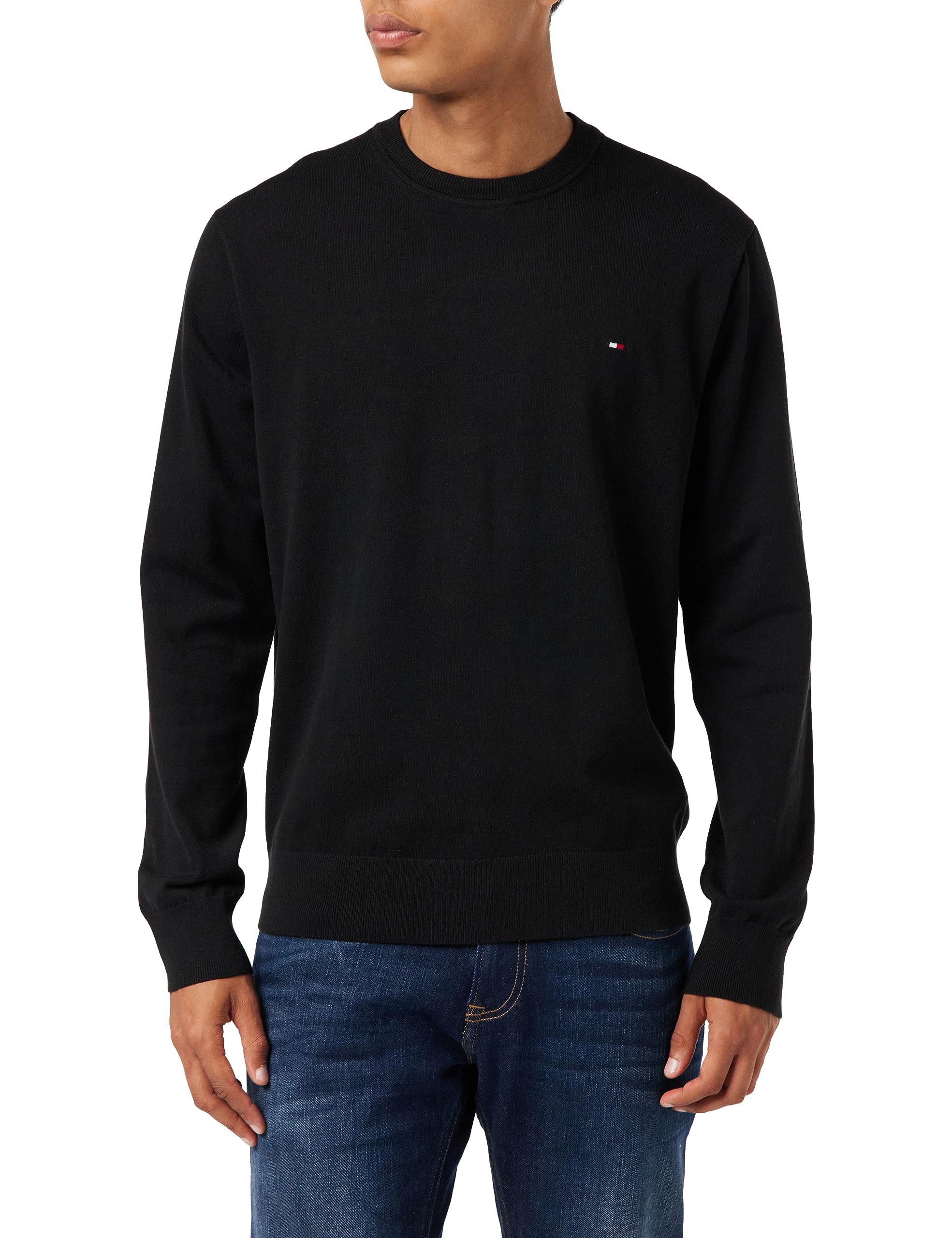 Tommy Hilfiger Men's 1985 Crew Neck Sweater Mw0mw30955 Pullovers, Black (Black), XXL