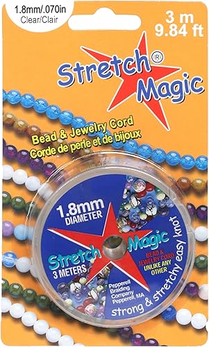 Vista 92 de Stretch Magic Cordón elástico para cuentas – Color transparente, 0.024 in de diámetro, 32.8 ft (32 pies) – Cuerda fácil de anudar, fuerte y elástica