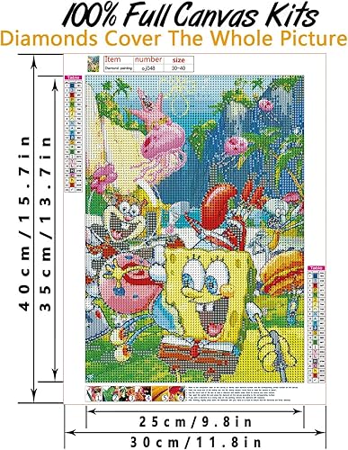 Miniatura 2 de Anime de pintura de diamante de esponja, arte de diamantes de dibujos animados para bebé, kits de pintura de diamante 5D para adultos, niños,