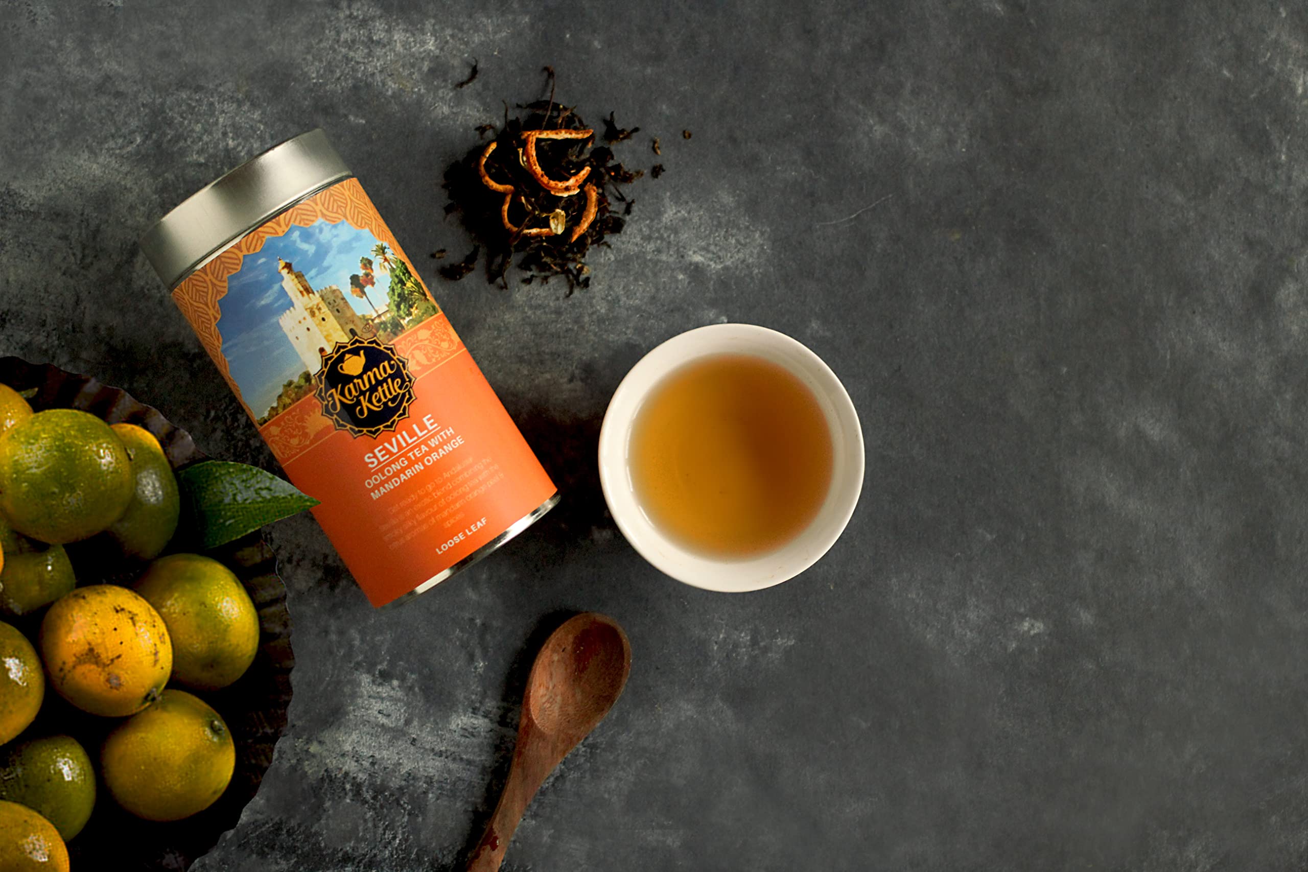 Karma Kettle Seville Premium Whole Oolong Tea, Orange Peel, Whole Spices, 100% Natural Tea, Loose Leaf, 75gms - Image 6 thumbnail