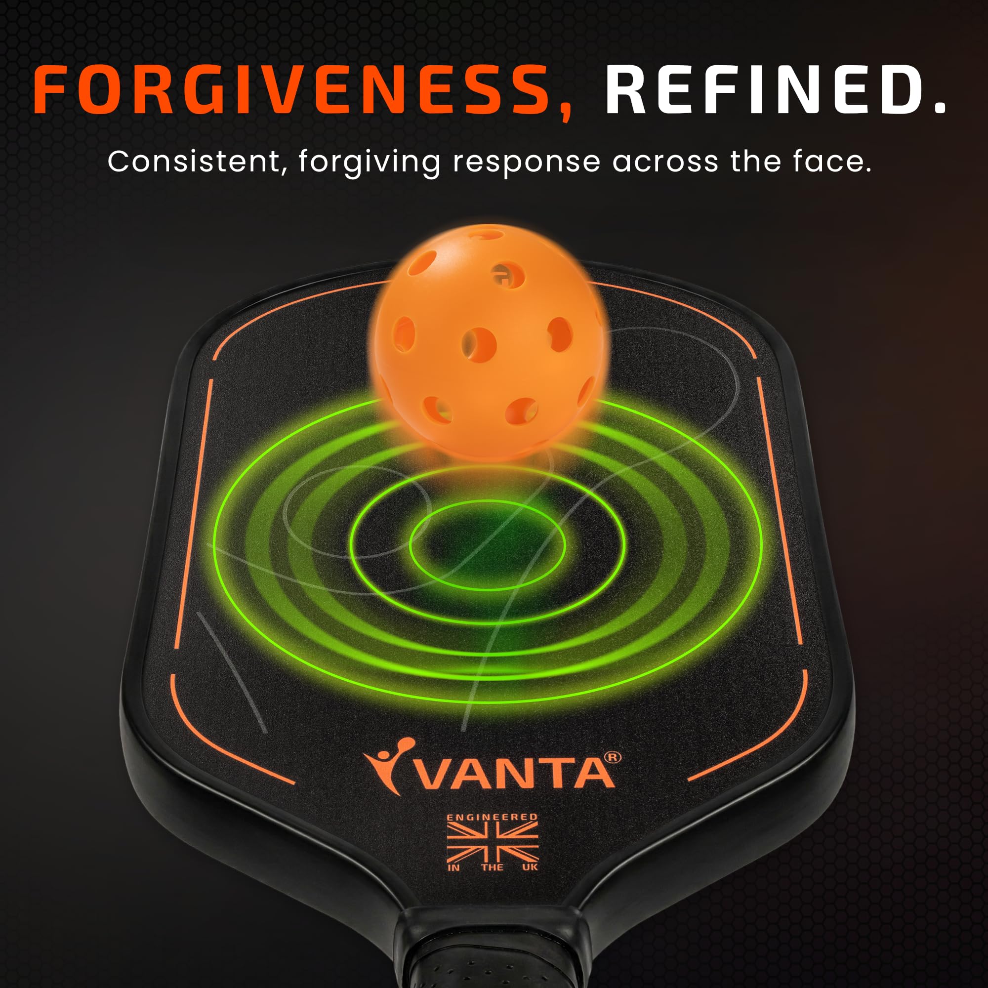 VANTA ORIGIN | Set di pagaie per pickleball per principianti | 2 pagaie, 4 palline e custodia | Due pagaie da 16 mm, 4 palline da interno e custodia per il trasporto in un set completo per principianti, coppie e famiglie.